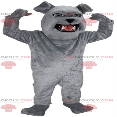 SPOTSOUND Giant bulldog REDBROKOLY Mascot, plush gray dog costume