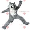 SPOTSOUND Gray and white wolf REDBROKOLY Mascot, bad hairy wolf costume