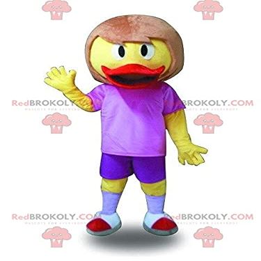SPOTSOUND Duck REDBROKOLY Mascot with hair. Woman costume