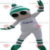 SPOTSOUND White snowman REDBROKOLY Mascot with glasses and a cap view 1