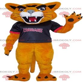 SPOTSOUND Aggressive cougar REDBROKOLY Mascot with his supporter jersey