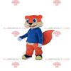 SPOTSOUND Orange squirrel REDBROKOLY Mascot with beautiful blue eyes view 1