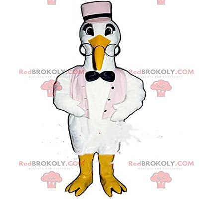SPOTSOUND Stork REDBROKOLY Mascot, stork costume, bird costume