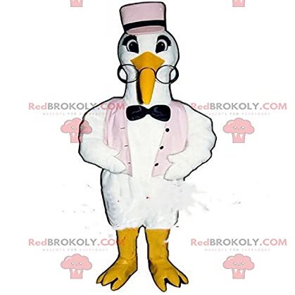 SPOTSOUND Stork REDBROKOLY Mascot, stork costume, bird costume