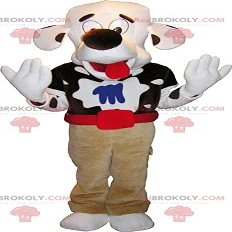 SPOTSOUND Spotted dog REDBROKOLY Mascot with a big head