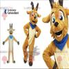 SPOTSOUND Brown goat billy REDBROKOLY Mascot with horns view 1