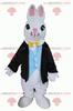 SPOTSOUND White rabbit REDBROKOLY Mascot dressed in a very classy costume