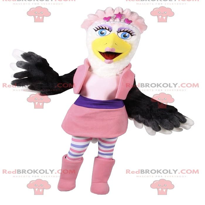 SPOTSOUND REDBROKOLY Mascot female eagle with a pink set.