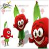 SPOTSOUND REDBROKOLY Mascot red and green cherry with big eyes