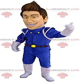 SPOTSOUND Man REDBROKOLY Mascot in blue futuristic suit