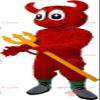 SPOTSOUND Red devil REDBROKOLY Mascot with a yellow pitchfork view 1