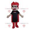 SPOTSOUND Superhero REDBROKOLY Mascot in black and red outfit, man costume