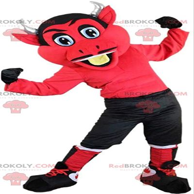 SPOTSOUND Red devil REDBROKOLY Mascot with horns, devil costume