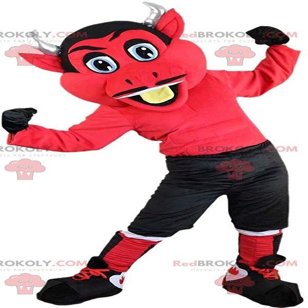 SPOTSOUND Red devil REDBROKOLY Mascot with horns, devil costume