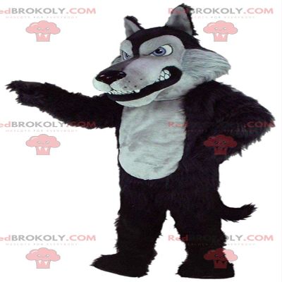 SPOTSOUND Gray and black wolf REDBROKOLY Mascot, big bad wolf costume