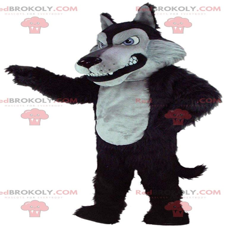 SPOTSOUND Gray and black wolf REDBROKOLY Mascot, big bad wolf costume