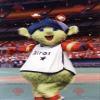 SPOTSOUND Green alien REDBROKOLY Mascot with antennas and a cap