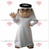SPOTSOUND Bearded sultan REDBROKOLY Mascot with a white outfit and glasses