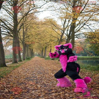 SPOTSOUND Pink and black cat REDBROKOLY Mascot