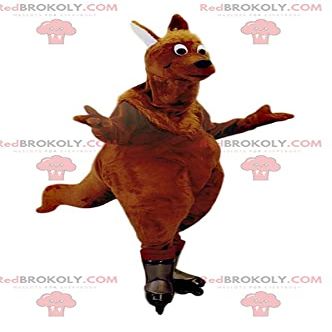 SPOTSOUND REDBROKOLY Mascot brown kangoourou with rollers pastry