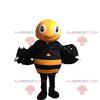 SPOTSOUND Yellow and black bee REDBROKOLY Mascot, smiling wasp costume view 1