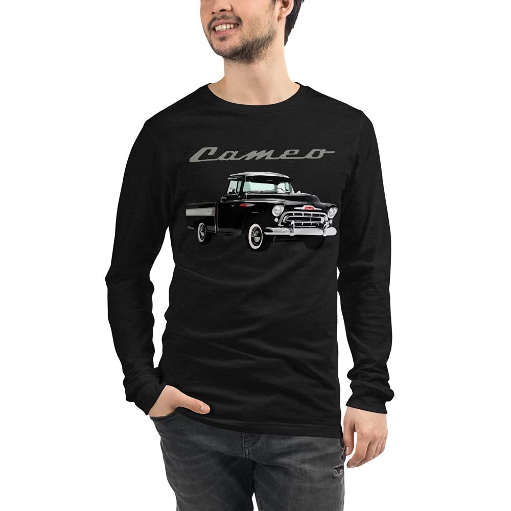 1958 Chevy Cameo 3100 Apache Truck Advanced Design Antique Pickup Unisex Long Sleeve Tee