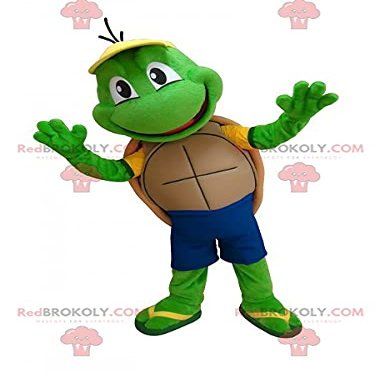 SPOTSOUND Cute and funny green turtle REDBROKOLY Mascot