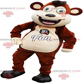 SPOTSOUND Funny brown and beige monkey REDBROKOLY Mascot