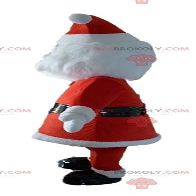SPOTSOUND Santa Claus REDBROKOLY Mascot dressed in red and white with a beard