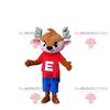 SPOTSOUND Reindeer REDBROKOLY Mascot, small caribou costume, reindeer costume view 1