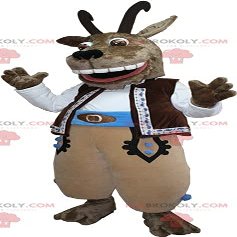 SPOTSOUND Brown ibex goat REDBROKOLY Mascot with large horns