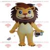 SPOTSOUND REDBROKOLY Mascot pretty yellow and brown lion, feline costume