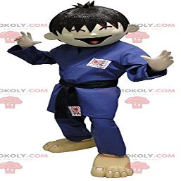 SPOTSOUND Karateka judoka REDBROKOLY Mascot. Asian REDBROKOLY Mascot in kimono