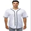 JC DISTRO Men's Short Sleeve Plain Button Down Baseball Jersey Team Jersey White X-Large view 1