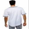 JC DISTRO Men's Short Sleeve Plain Button Down Baseball Jersey Team Jersey White X-Large view 2