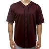 JC DISTRO Men's Short Sleeve Plain Button Down Baseball Jersey Team Jersey Burgundy 3X-Large view 4