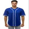 JC DISTRO Men's Short Sleeve Plain Button Down Baseball Jersey Team Jersey RoyalBlue Medium view 1