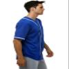 JC DISTRO Men's Short Sleeve Plain Button Down Baseball Jersey Team Jersey RoyalBlue Medium view 3