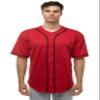 JC DISTRO Men's Short Sleeve Plain Button Down Baseball Jersey Team Jersey Red Medium view 1