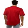 JC DISTRO Men's Short Sleeve Plain Button Down Baseball Jersey Team Jersey Red Medium view 2