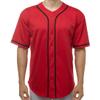 JC DISTRO Men's Short Sleeve Plain Button Down Baseball Jersey Team Jersey Red Medium view 4