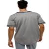 JC DISTRO Men's Short Sleeve Plain Button Down Baseball Jersey Team Jersey Grey Large view 2
