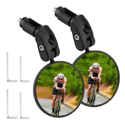 Accmor 2pcs Bike Mirror, Bar End Bicycle Riding Rearview Mirrors for Handlebars, Adjustable 360 Degree Rotatable Convex Mirror for Mountain Road Bikes