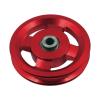 Almencla Pulley Wheels, Pulley Wheel Gym Pulley for Multi Gym for Sports Fitness Equipment Spare Part Garage Door, Aluminium Alloy, Red, 95mm view 1
