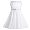 renvena Kids Sleeveless Lace Shiny Sequins Chiffon Flower Girls Dress Princess Wedding Pageant Birthday Party Gown Ivory 8 Years view 1
