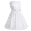 renvena Kids Sleeveless Lace Shiny Sequins Chiffon Flower Girls Dress Princess Wedding Pageant Birthday Party Gown Ivory 8 Years view 3