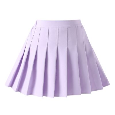 birbyrrly Girls School Uniform Skirts with Shorts Solid Pleated Tennis Skort Basic Scooter Purple 160-11-12Y