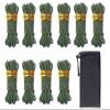 Hikeman 10 Pack 4mm Camping Rope Reflective Outdoor Guy Lines with Aluminum Guyline Adjuster Tensioners Nylon Tent Tie Downs for Hiking Backpacking Tarp,Canopy Shelter (Army Green) view 1