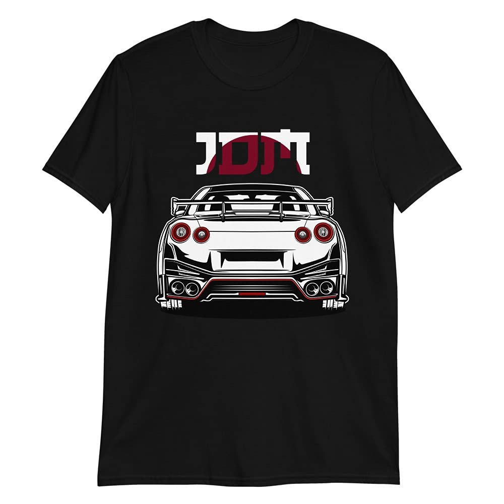 JG Infinite R35 Skyline GTR Rear Tail Lights JDM Short-Sleeve Unisex T-Shirt Black