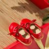 Otter MOMO Todder Little Girls Red Oxford Shoes Mary Jane T-Strap Size 12 School Uniform Party Dress Flat Shoes view 2